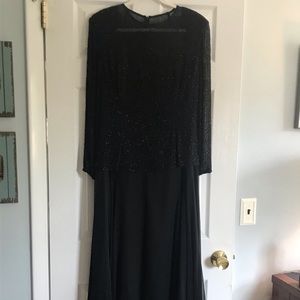Jovani Black Formal Beaded Chiffon Dress